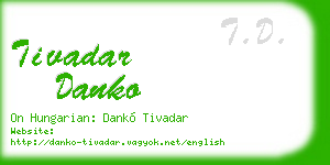 tivadar danko business card